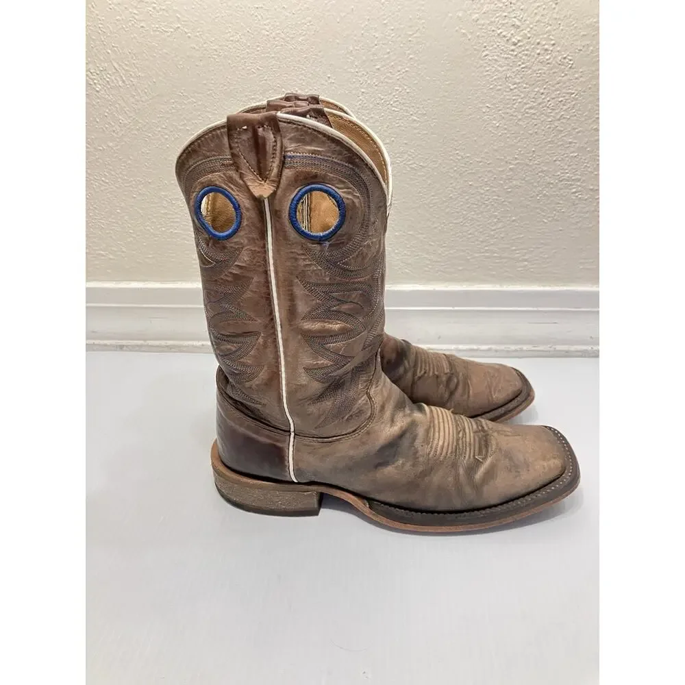 Justin Men’s 10.5 Bent Rail Caddo Square Toe Cowboy Tan Western Boots BR744